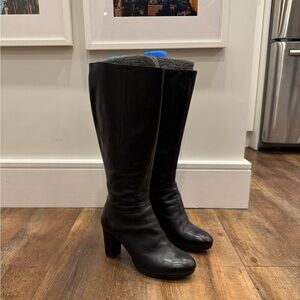 Knee High Black Heeled Boots